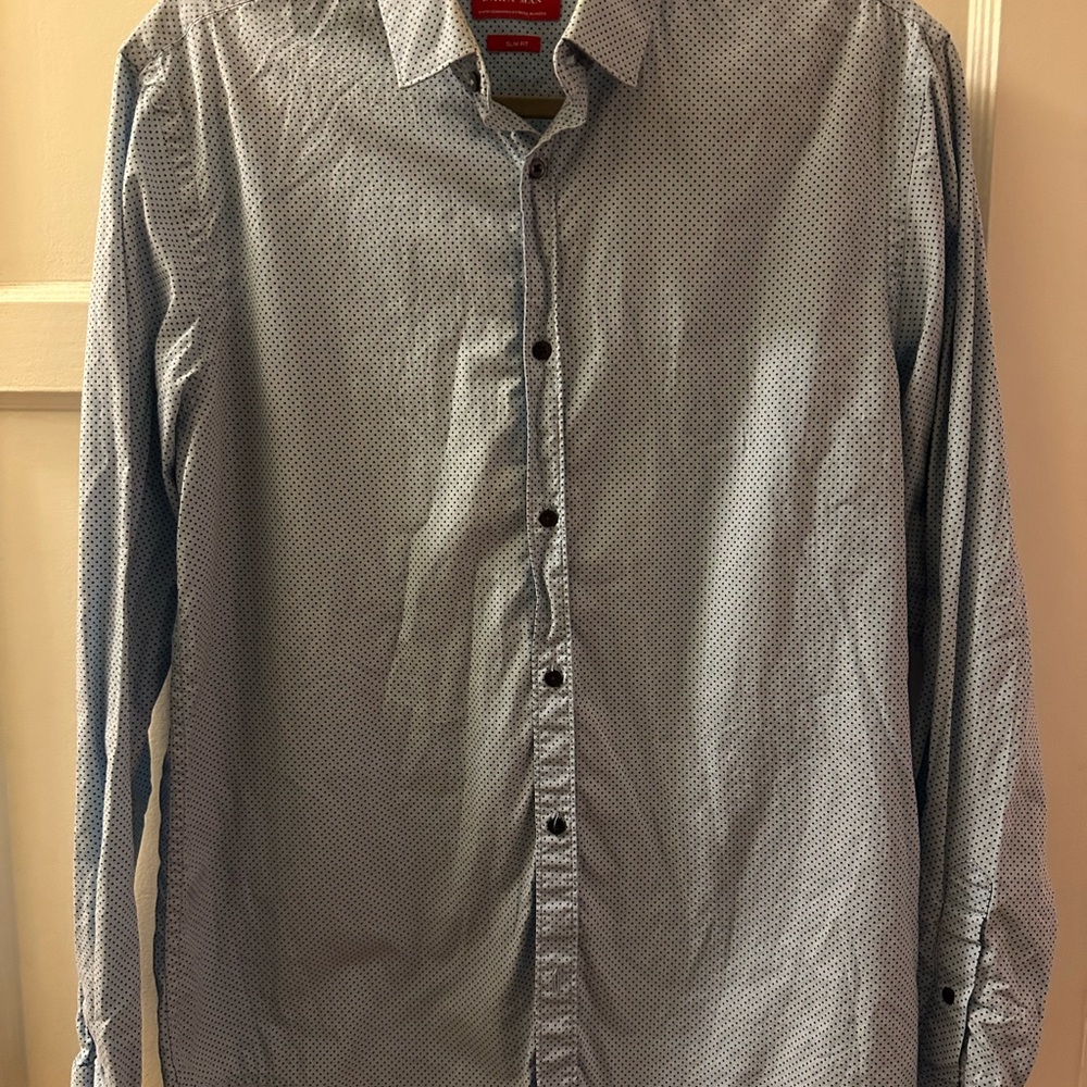 Zara Men's Gray Patterned Button Down Shirt
